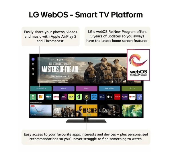 LG G4 55 inch OLED evo 4K HDR Smart TV (2024) - OLED55G46LS