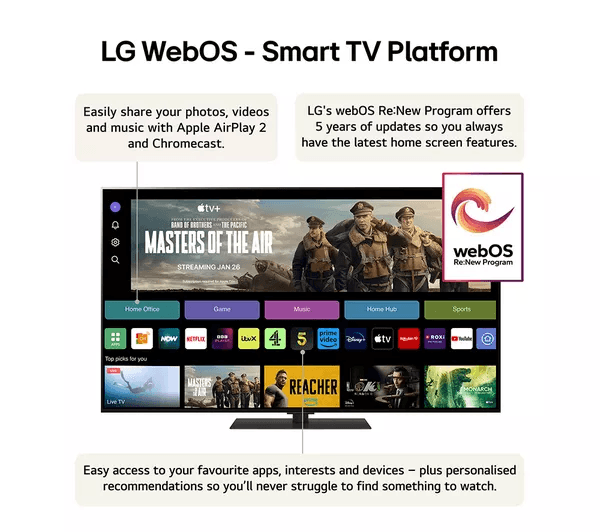 LG G4 65 inch OLED evo 4K HDR Smart TV (2024) - OLED65G46LS