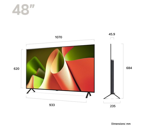 LG OLED48B46LA 48 Smart 4K Ultra HD HDR OLED TV with Amazon Alexa