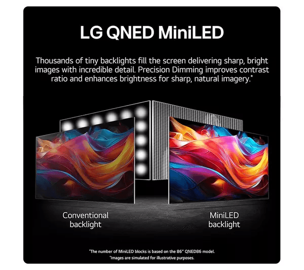 LG QNED91 86 inch Mini LED 4K HDR Smart TV (2024) - 86QNED91T6A