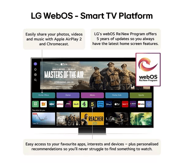 LG QNED91 86 inch Mini LED 4K HDR Smart TV (2024) - 86QNED91T6A