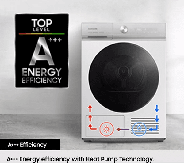 SAMSUNG Series 5 AI Energy DV80CGC0B0ABEU 8 kg Heat Pump Tumble Dryer - Black