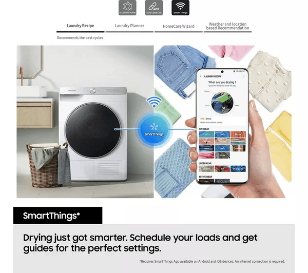 SAMSUNG Series 5 AI Energy DV90CGC0A0ABEU 9 kg Heat Pump Tumble Dryer - Black