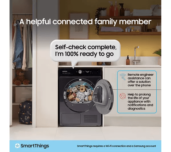 SAMSUNG Series 6 AI Energy DV90T6240LN S1 WiFi-enabled 9 kg Heat Pump Tumble Dryer - Graphite