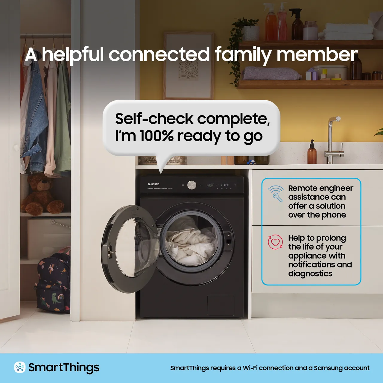 SAMSUNG Series 7 AI Energy AutoDose WW90DB7U94GEU1 WiFi-enabled 9 kg 1400 Spin Washing Machine - White