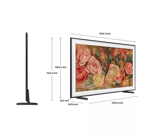 SAMSUNG The Frame LS03D 85 inch Art Mode QLED 4K HDR Smart TV (2024) - QE85LS03DA