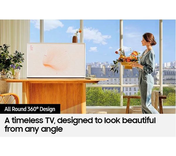 SAMSUNG The Serif QE50LS01DAUXXU 50 Smart 4K Ultra HD HDR QLED TV with Bixby & Amazon Alexa - Cloud White
