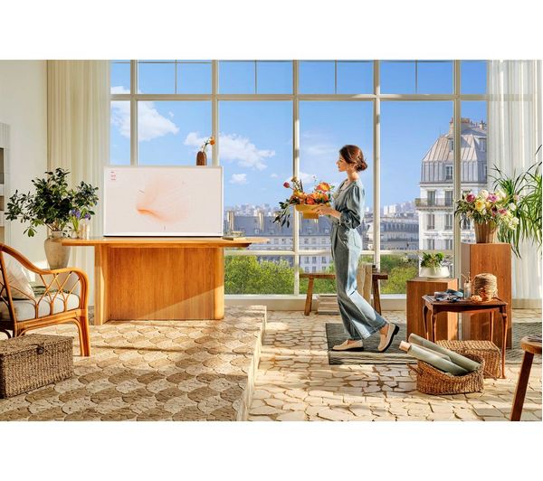 SAMSUNG The Serif QE50LS01DAUXXU 50 Smart 4K Ultra HD HDR QLED TV with Bixby & Amazon Alexa - Cloud White