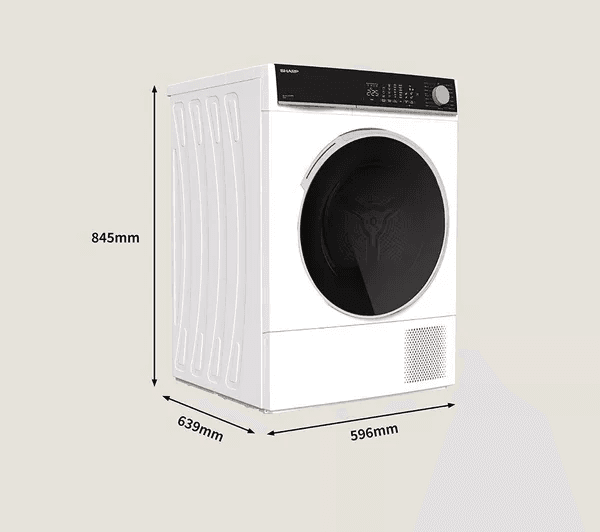 SHARP KD-NHL2S9GW2-EN 12 kg Heat Pump Tumble Dryer - White