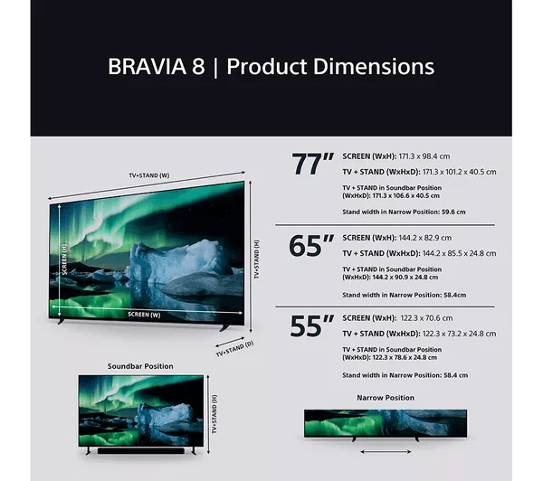 SONY BRAVIA 8 65 inch OLED 4K HDR Smart TV - K65XR80U