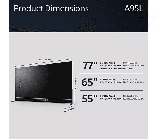 SONY BRAVIA XR A95L 65 inch QD-OLED 4K HDR Smart TV - XR65A95LU