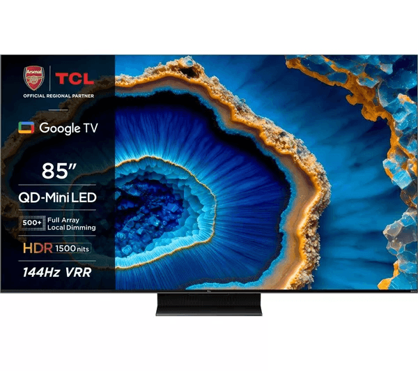 TCL 85C805K 85 Smart 4K Ultra HD HDR Mini LED QLED TV with Google Assistant & Alexa