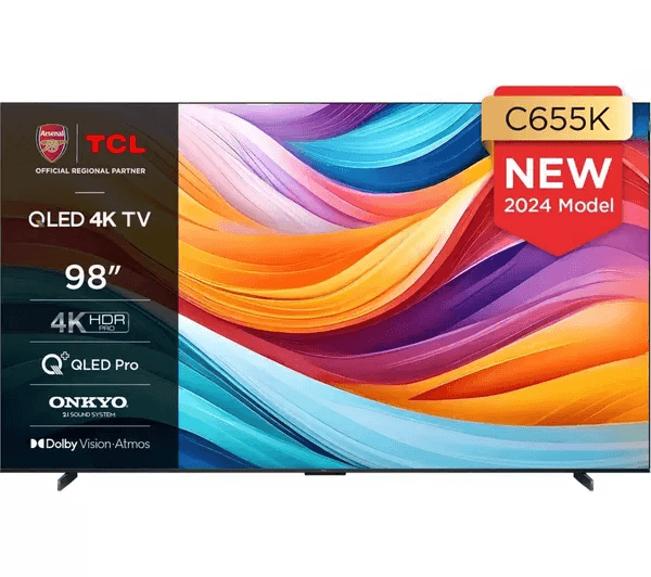 TCL 98C655K 98 Smart 4K Ultra HD HDR QLED TV with Google Assistant & Amazon Alexa