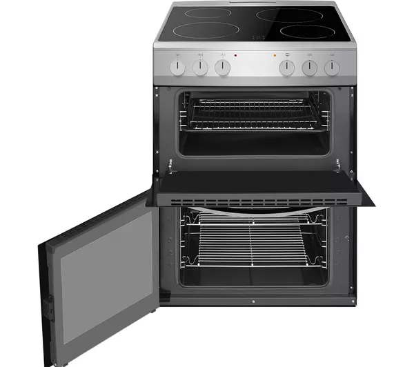 AMICA AFC602SS 60 cm Electric Ceramic Cooker - Black & Stainless Steel