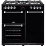 BELLING Kensington X90G Gas Range Cooker - Black & Chrome