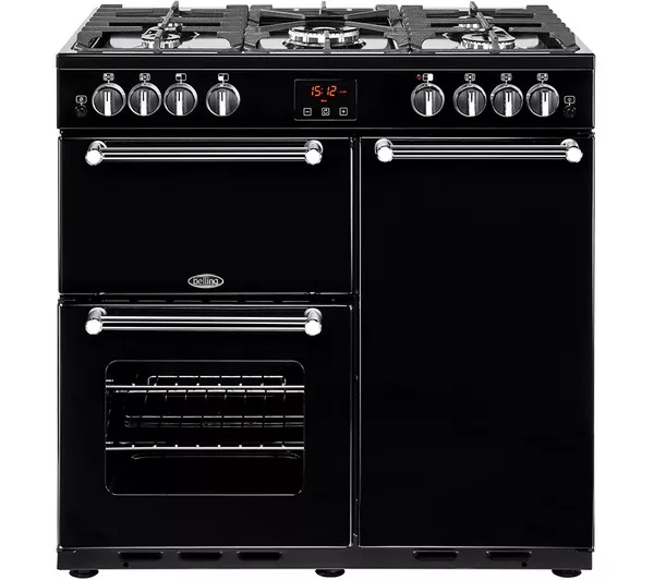 BELLING Kensington X90G Gas Range Cooker - Black & Chrome
