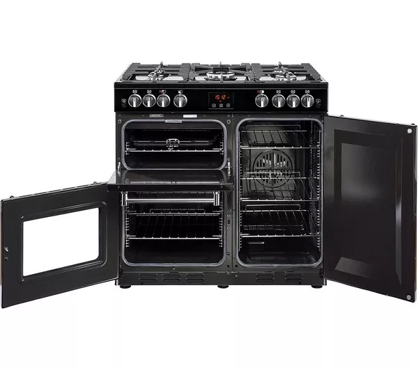 BELLING Kensington X90G Gas Range Cooker - Black & Chrome