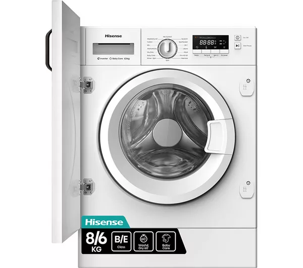 HISENSE 3 Series WD3M841BWI Integrated 8 kg Washer Dryer - White