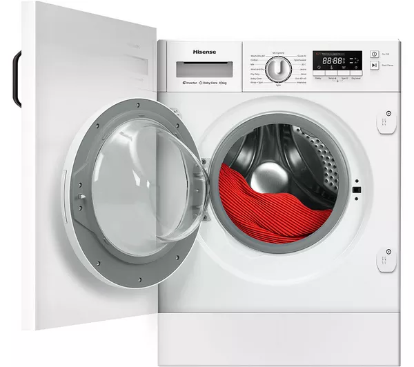 HISENSE 3 Series WD3M841BWI Integrated 8 kg Washer Dryer - White