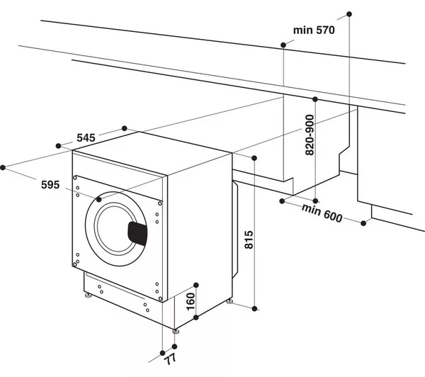 HOTPOINT BI WDHG 75148 UK N Integrated 7 kg Washer Dryer