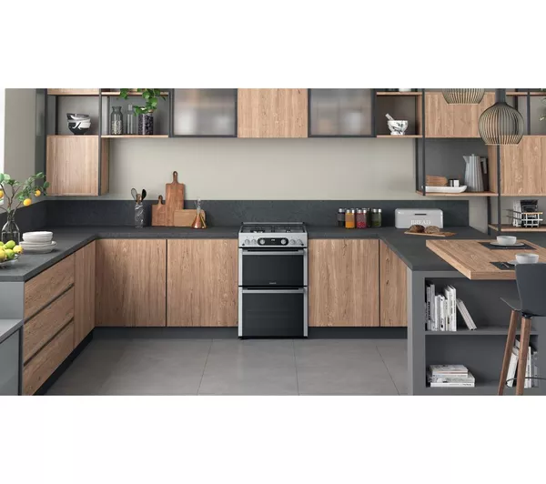 HOTPOINT HDM67G0C2CX 60 cm Gas Cooker - Inox