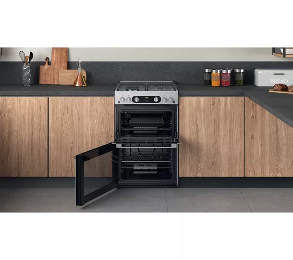 HOTPOINT HDM67G0C2CX 60 cm Gas Cooker - Inox