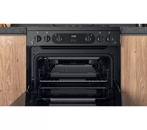 HOTPOINT HDM67G0CMB 60 cm Gas Cooker - Black