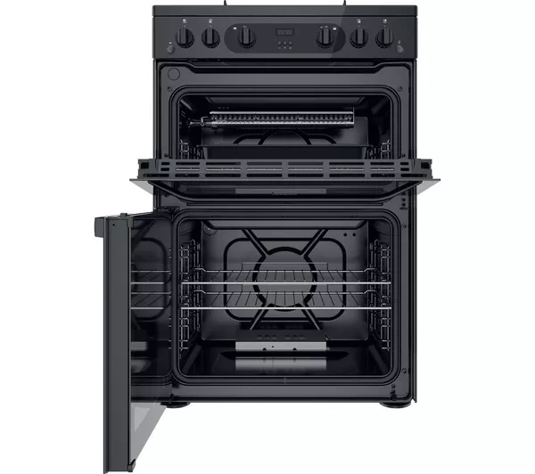 HOTPOINT HDM67G0CMB 60 cm Gas Cooker - Black
