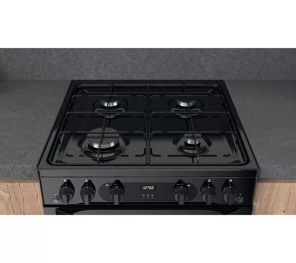 HOTPOINT HDM67G0CMB 60 cm Gas Cooker - Black