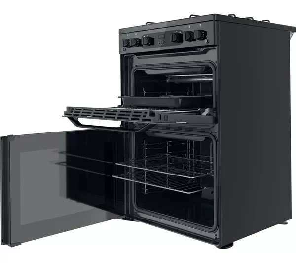 HOTPOINT HDM67G0CMB 60 cm Gas Cooker - Black
