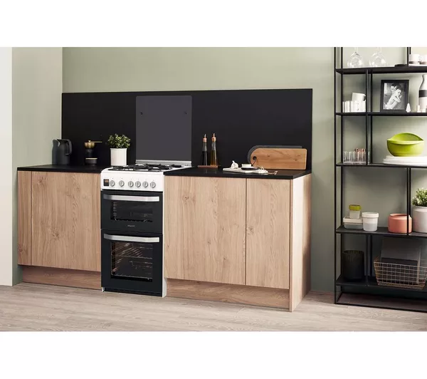 HOTPOINT Multiflow HD5G00CCW UK 50 cm Gas Cooker - White