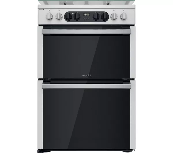 HOTPOINT Multiflow HDM67G8C2CX 60 cm Dual Fuel Cooker - Stainless Steel