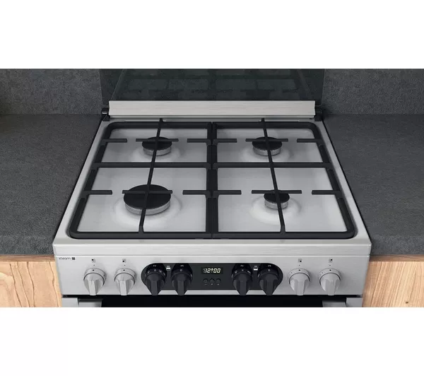 HOTPOINT Multiflow HDM67G8C2CX 60 cm Dual Fuel Cooker - Stainless Steel