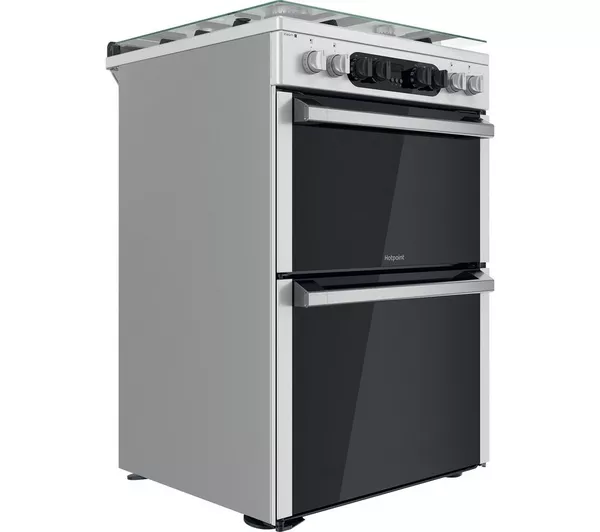 HOTPOINT Multiflow HDM67G8C2CX 60 cm Dual Fuel Cooker - Stainless Steel