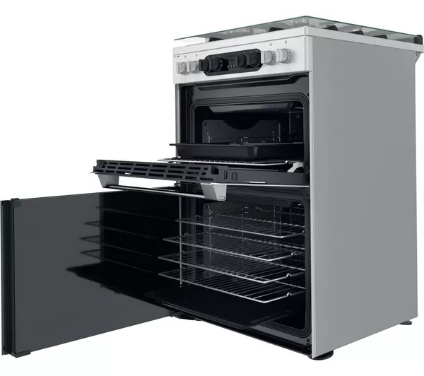 HOTPOINT Multiflow HDM67G8C2CX 60 cm Dual Fuel Cooker - Stainless Steel
