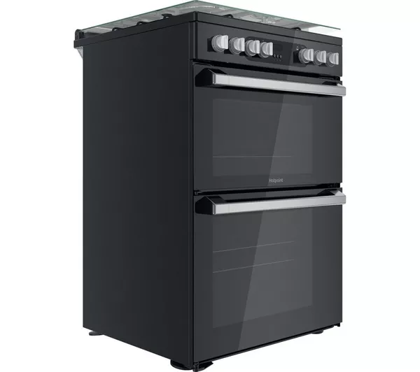 HOTPOINT Multiflow HDM67G9C2CSB 60 cm Dual Fuel Cooker - Black