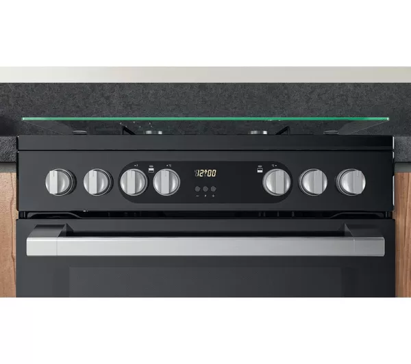 HOTPOINT Multiflow HDM67G9C2CSB 60 cm Dual Fuel Cooker - Black