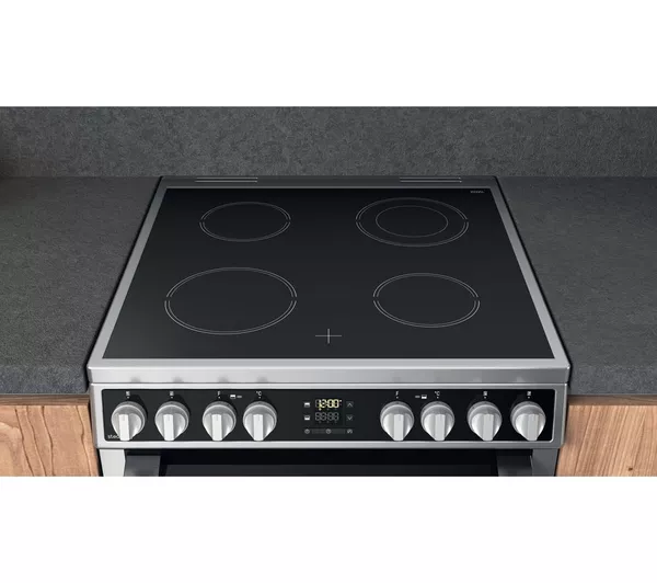 HOTPOINT Multiflow HDM67V8D2CX 60 cm Electric Ceramic Cooker - Stainless Steel