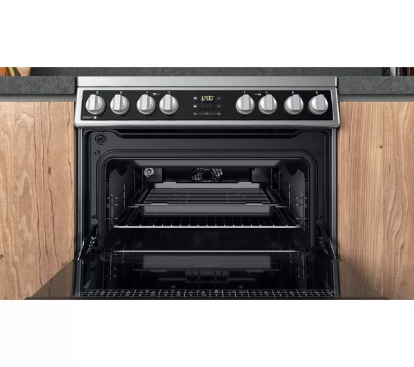 HOTPOINT Multiflow HDM67V8D2CX 60 cm Electric Ceramic Cooker - Stainless Steel
