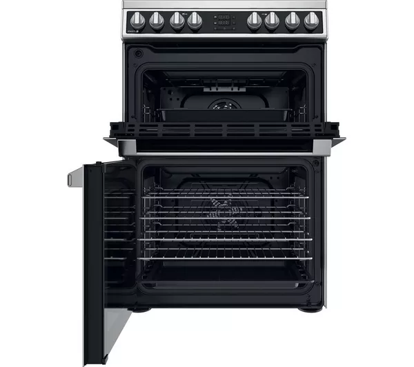 HOTPOINT Multiflow HDM67V8D2CX 60 cm Electric Ceramic Cooker - Stainless Steel