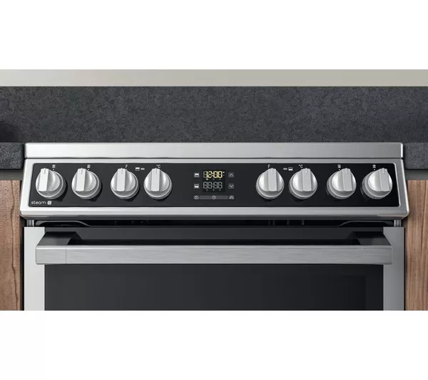 HOTPOINT Multiflow HDM67V8D2CX 60 cm Electric Ceramic Cooker - Stainless Steel