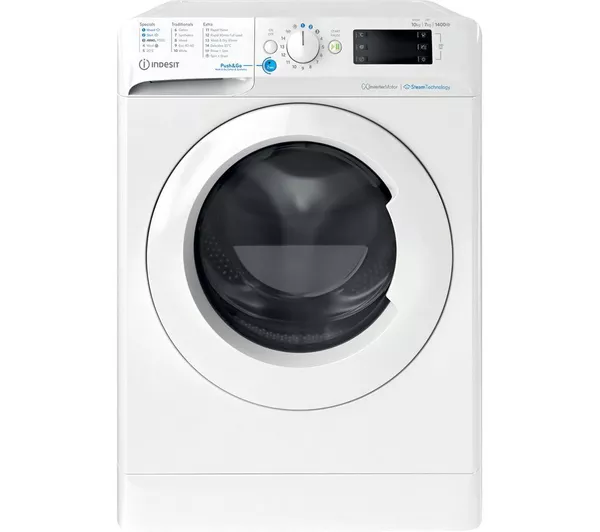 INDESIT Innex Steam Push&Go BDE 107436 WV UK 10 kg Washer Dryer - White
