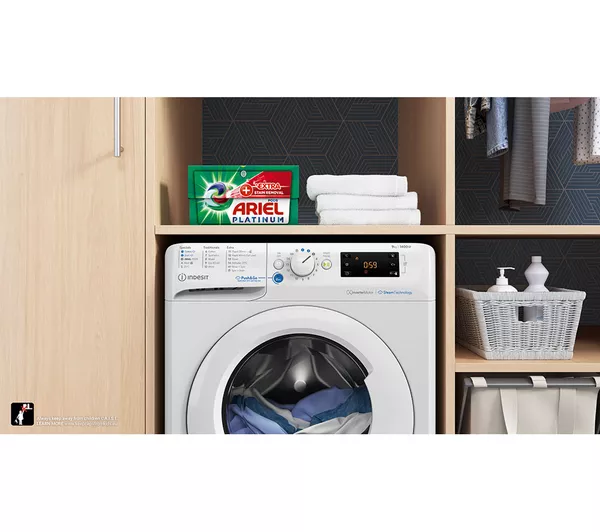 INDESIT Innex Steam Push&Go BDE 96436 KV UK 9 kg Washer Dryer - Black