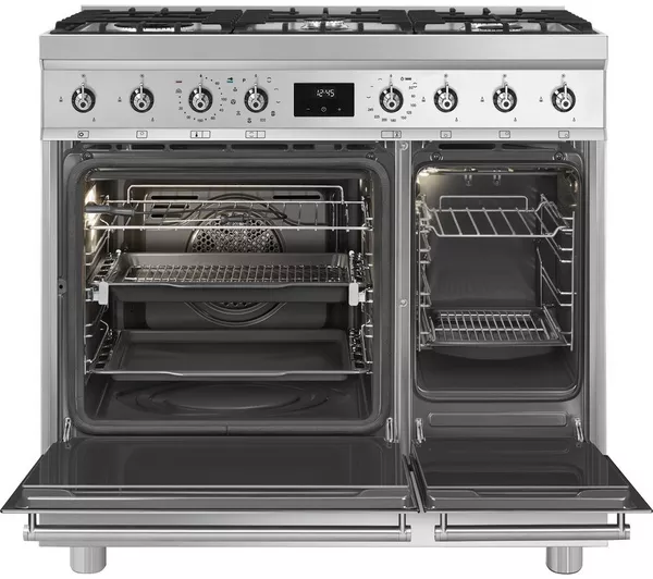 SMEG C92GPX2 90 cm Dual Fuel Range Cooker - Stainless Steel
