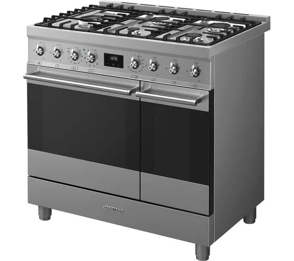 SMEG C92GPX2 90 cm Dual Fuel Range Cooker - Stainless Steel