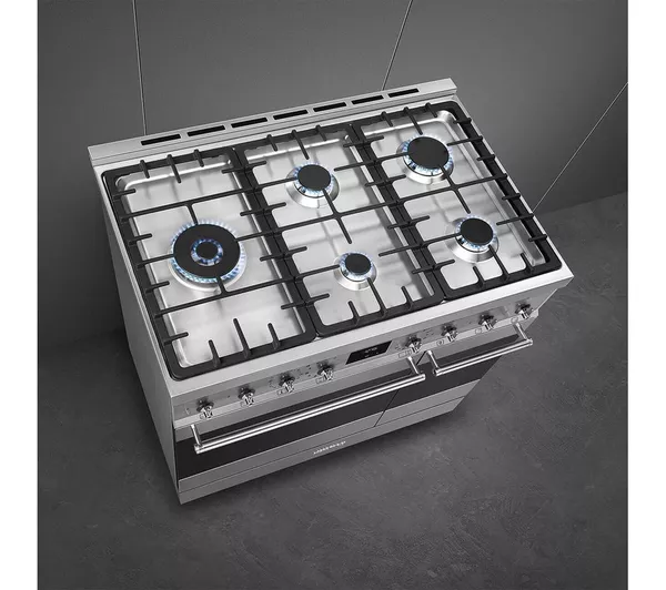 SMEG C92GPX2 90 cm Dual Fuel Range Cooker - Stainless Steel