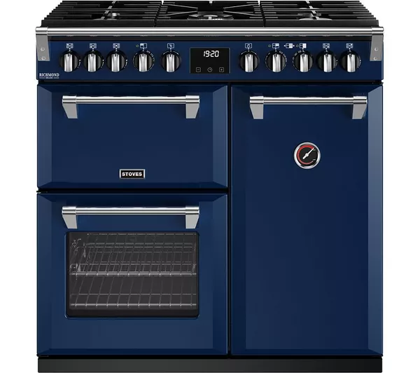 STOVES Richmond Deluxe D900DF 90 cm Dual Fuel Range Cooker - Blue & Chrome