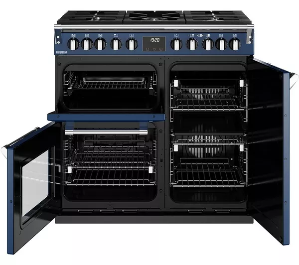 STOVES Richmond Deluxe D900DF 90 cm Dual Fuel Range Cooker - Blue & Chrome