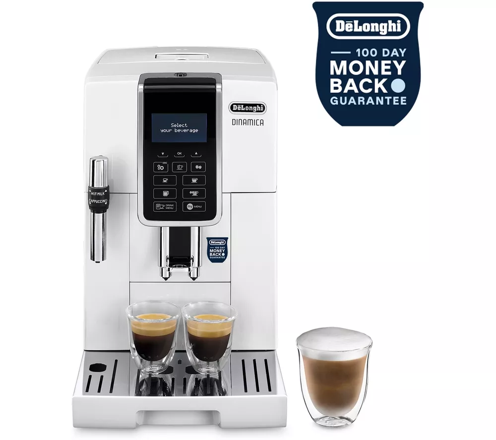 DELONGHI Dinamica ECAM 350.35.W Bean to Cup Coffee Machine - White