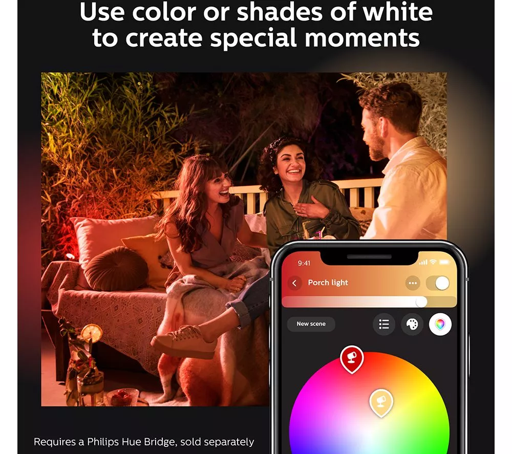 PHILIPS HUE Lily White & Colour Ambiance LED Smart Outdoor Spotlight - Triple Pack